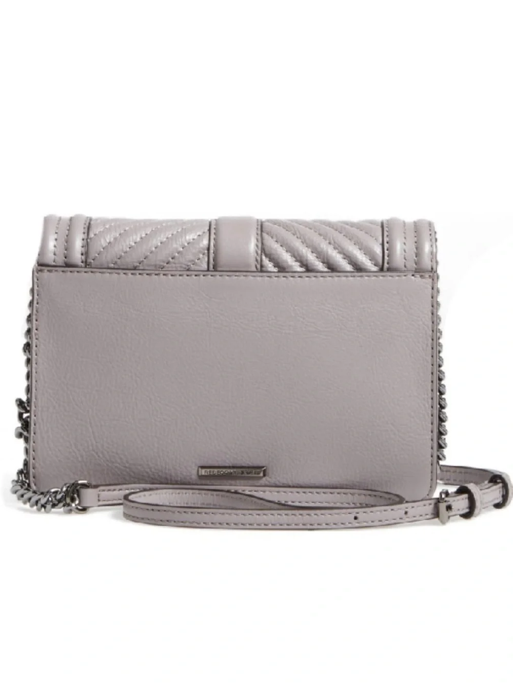 Rebecca Minkoff Grey Quilted Leather Crossbody with Chain Strap